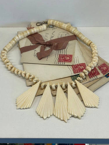 1970s Carved Bone Necklace Bloomers and Frocks